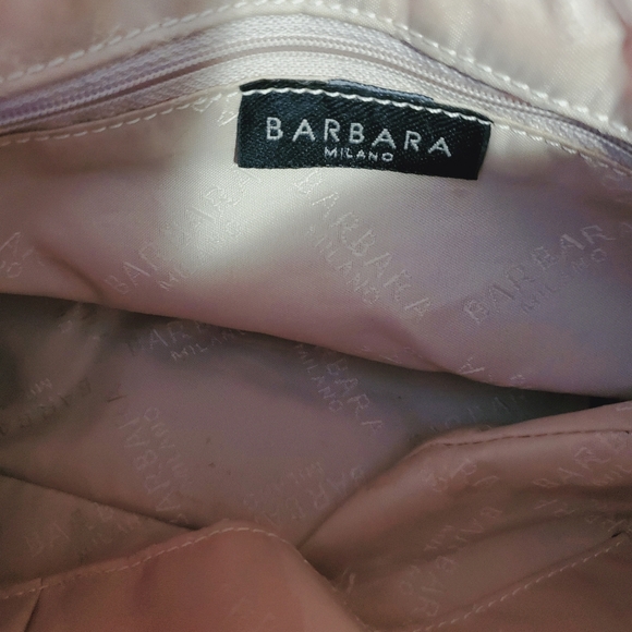 Barbara Milano Cream Snakeskin Print Trim Satchel Shoulder - Picture 10 of 12